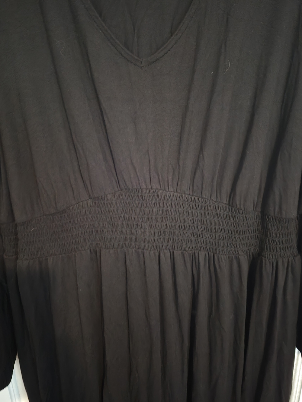 Terra & Sky Black Long Sleeve V-Neck Dress
